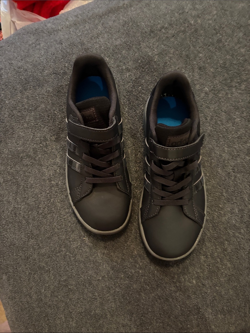 NWOT Adidas Boys Black Sneakers with Velcro Strap